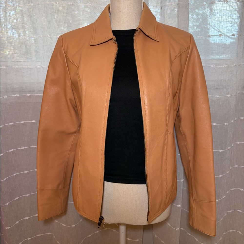 GAP Size Small Women's Camel Leather Jacket